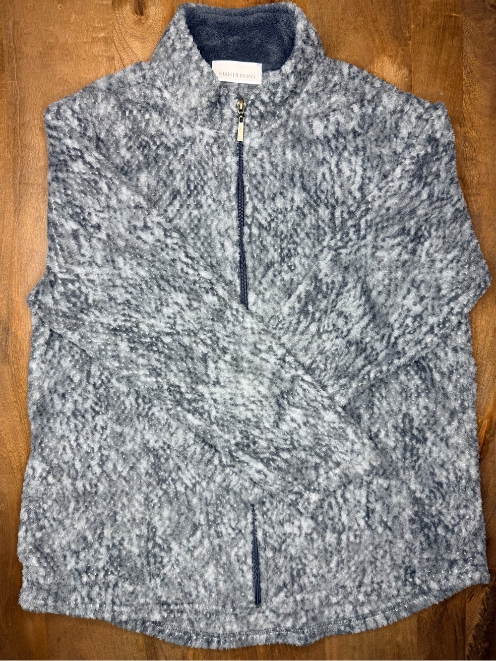 Stan Herman Women’s Gray Heathered Quarter-Zip Sweater